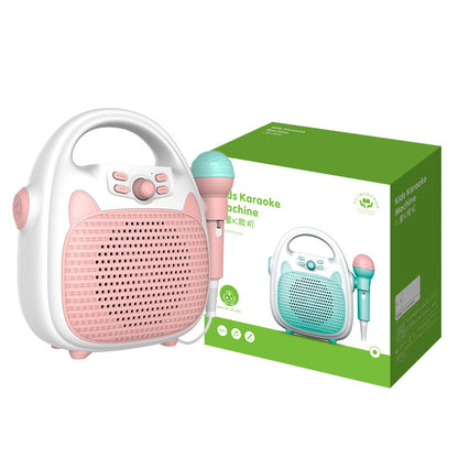 Máquina de Karaoke Infantil Bluetooth – Altavoz Portátil con Micrófono y Luces LED