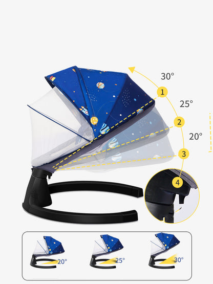 Cuna Mecedora Eléctrica Ajustable para Bebés – Con Bluetooth, Música y Control Remoto