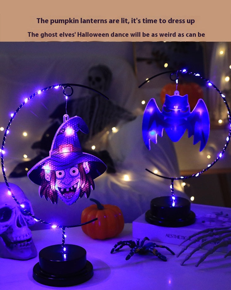 Lámpara Decorativa de Bruja en Hierro Forjado – Luz LED de Halloween