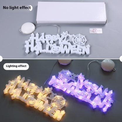Luz Decorativa LED de Halloween – Placa Colgante para Puerta o Pared