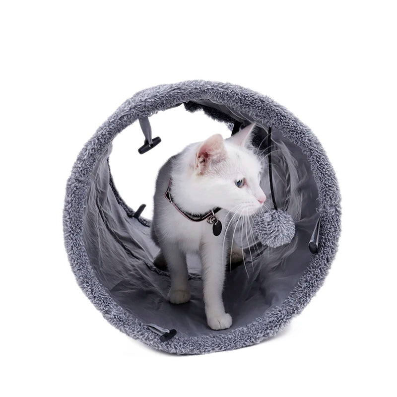 Túnel plegable para gatos – Juguete interactivo suave y resistente