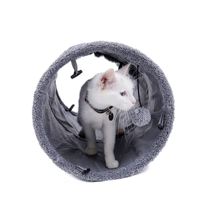 Túnel plegable para gatos – Juguete interactivo suave y resistente