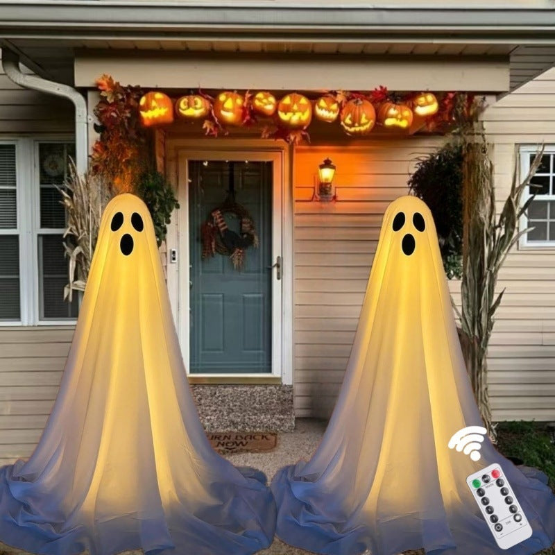Fantasma Decorativo Exterior – Adorno Inflable y Luminoso para Jardín o Porche