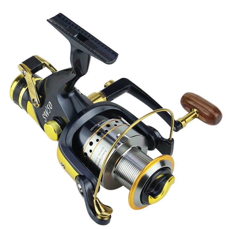 Carrete de pesca metálico SW50 / SW60 con sistema de freno delantero y trasero