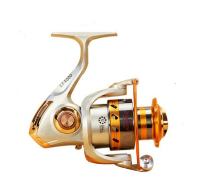 Carrete de pesca YUMOSHI 12BB ultraligero con mango de madera y cuerpo metálico