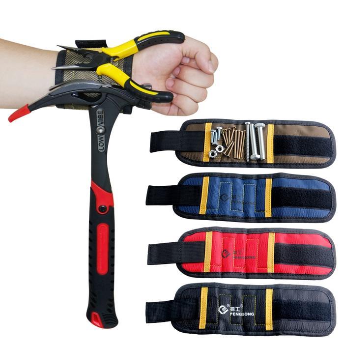 Muñequera magnética potente – Nylon transpirable con imanes ajustables para bricolaje
