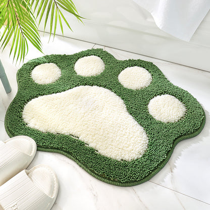 Alfombra antideslizante de baño — Diseño de huella adorable y suave