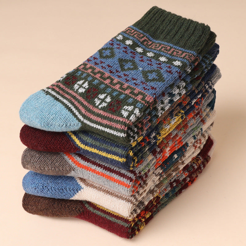 Calcetines retro de invierno para hombre – Pack de 5 o 10 pares estilo vintage