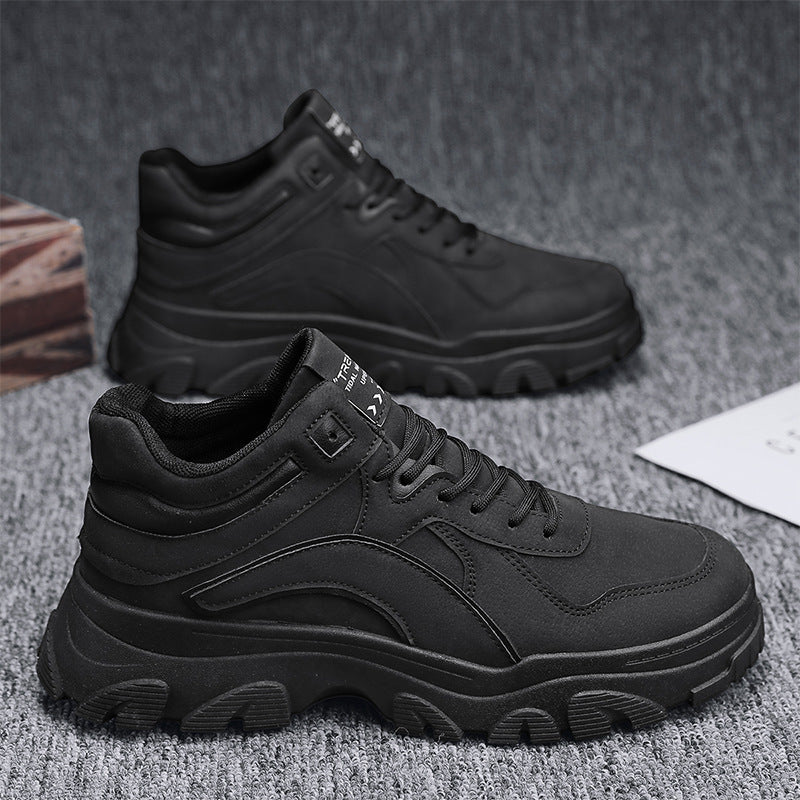 Botines bajos de trabajo para hombre – Diseño casual de cuero sintético