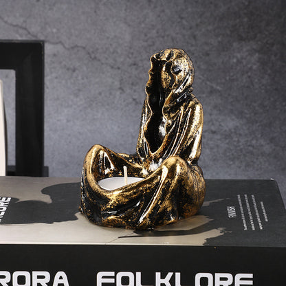 Candelabro Calabaza de Halloween – Decoración de Resina Artesanal