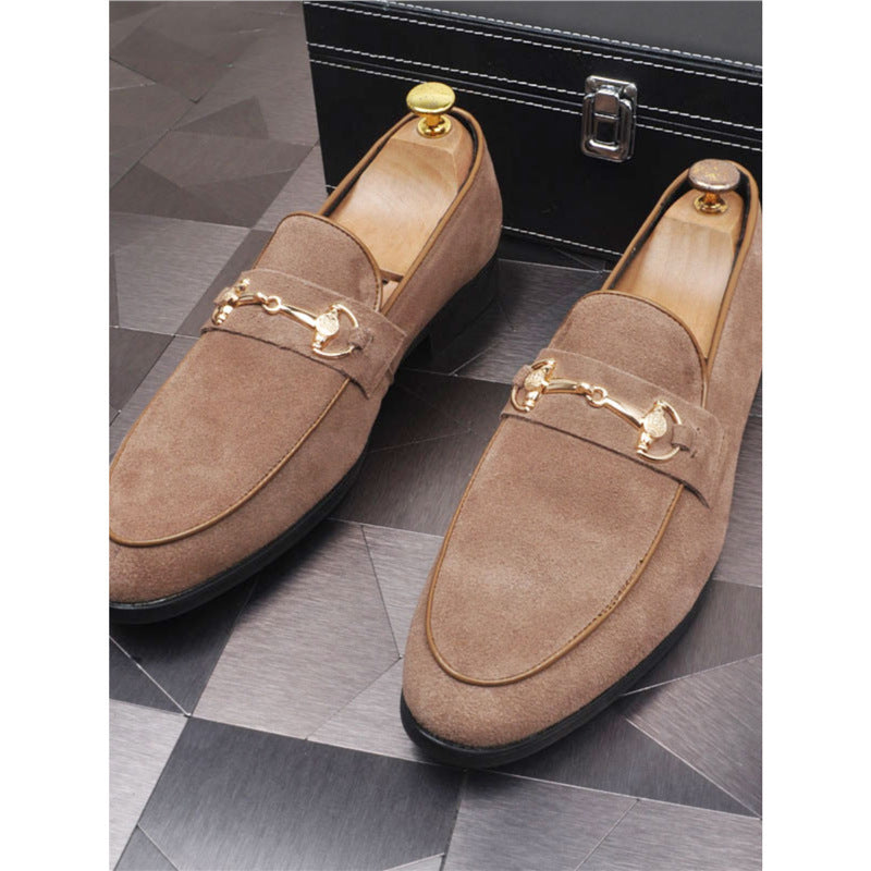 Mocasines slip-on de cuero para hombre — Estilo casual con punta cuadrada y suela plana