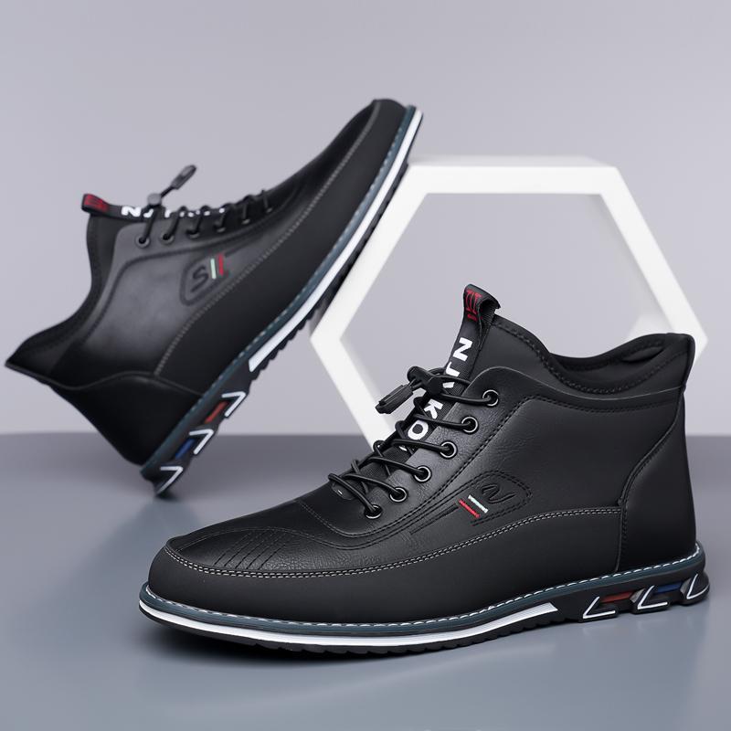 Zapatos de hombre estilo business — Diseño casual con cadena decorativa y forro cálido