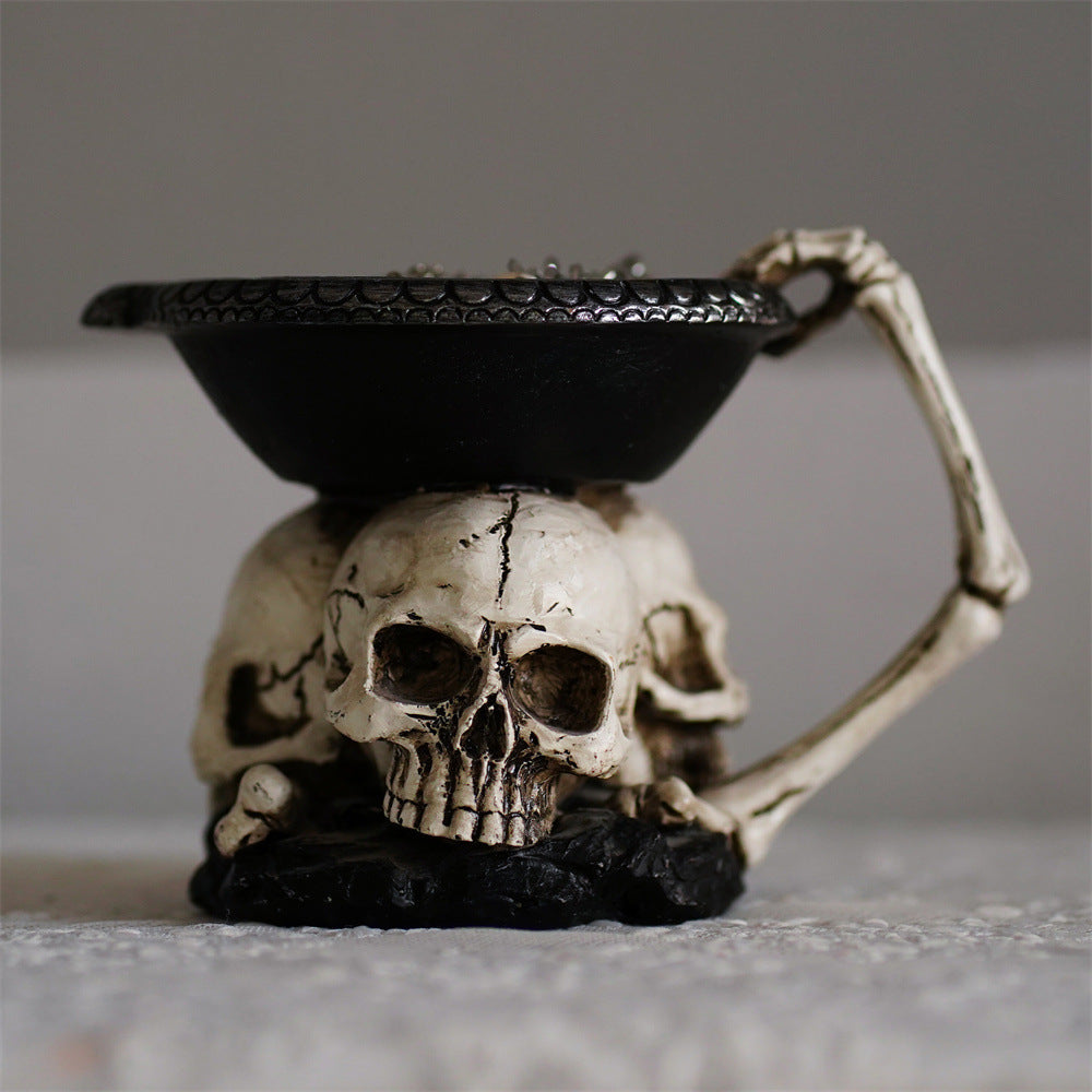 Bandeja Decorativa con Tres Fantasmas – Portavelas de Resina para Halloween