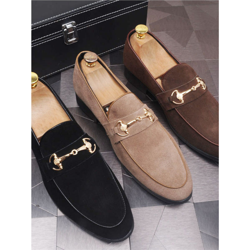 Mocasines slip-on de cuero para hombre — Estilo casual con punta cuadrada y suela plana