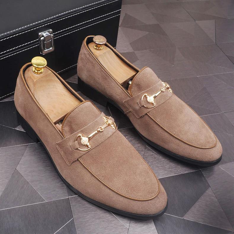 Mocasines slip-on de cuero para hombre — Estilo casual con punta cuadrada y suela plana
