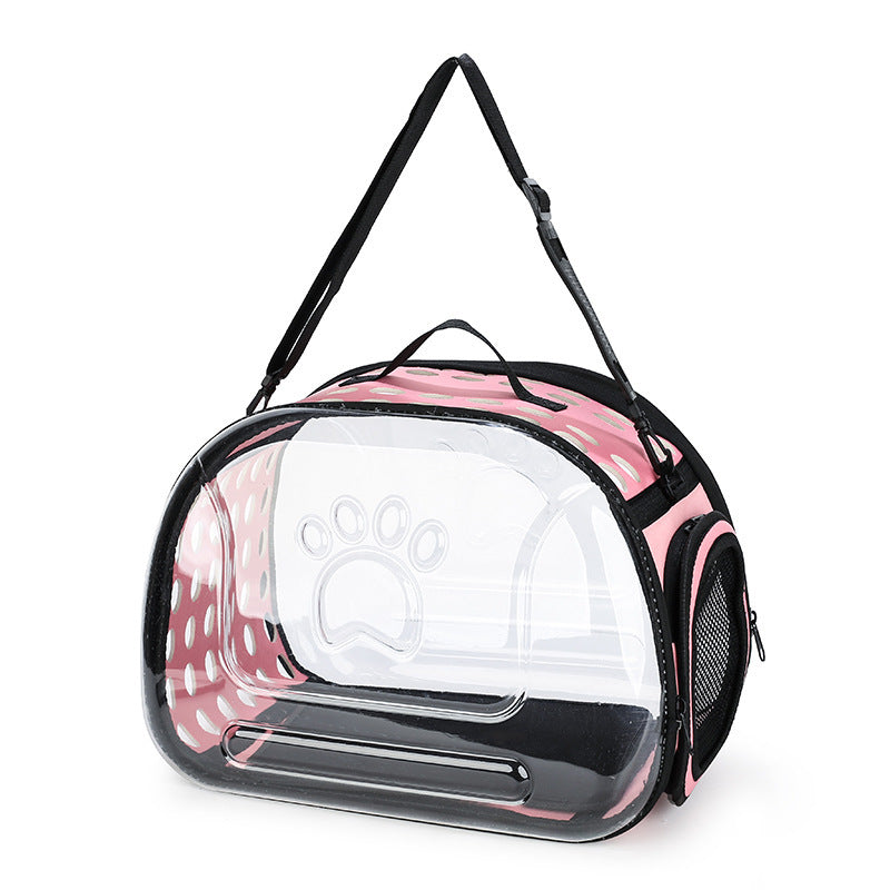 Mochila transparente para gatos – Diseño moderno en EVA + cuero PU con ventilación óptima