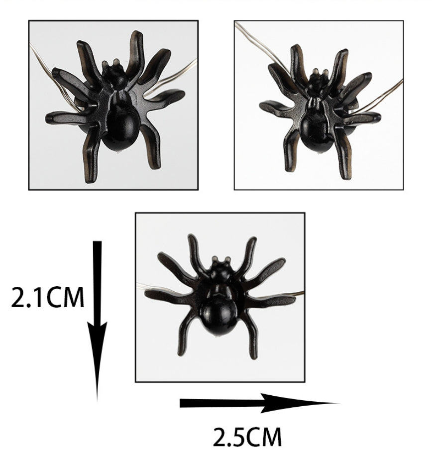 Guirnalda LED con Arañas Púrpuras – Luces Decorativas de Halloween USB o Pilas