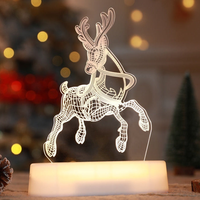 lámpara LED 3D acrílica de luz cálida con diseño tridimensional para decoración interior segura y de bajo consumo
