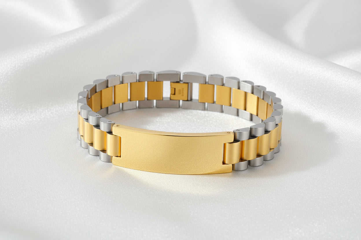Brazalete de Acero Inoxidable Personalizado Masculino