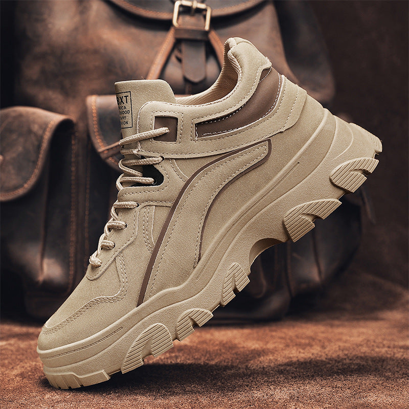 Botines bajos de trabajo para hombre – Diseño casual de cuero sintético