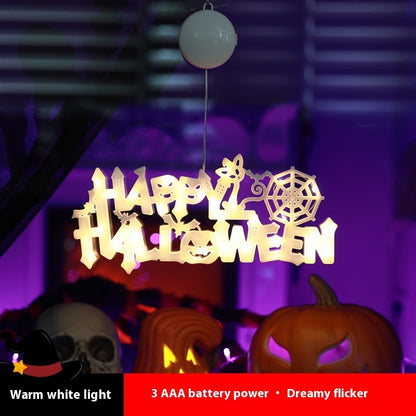 Luz Decorativa LED de Halloween – Placa Colgante para Puerta o Pared