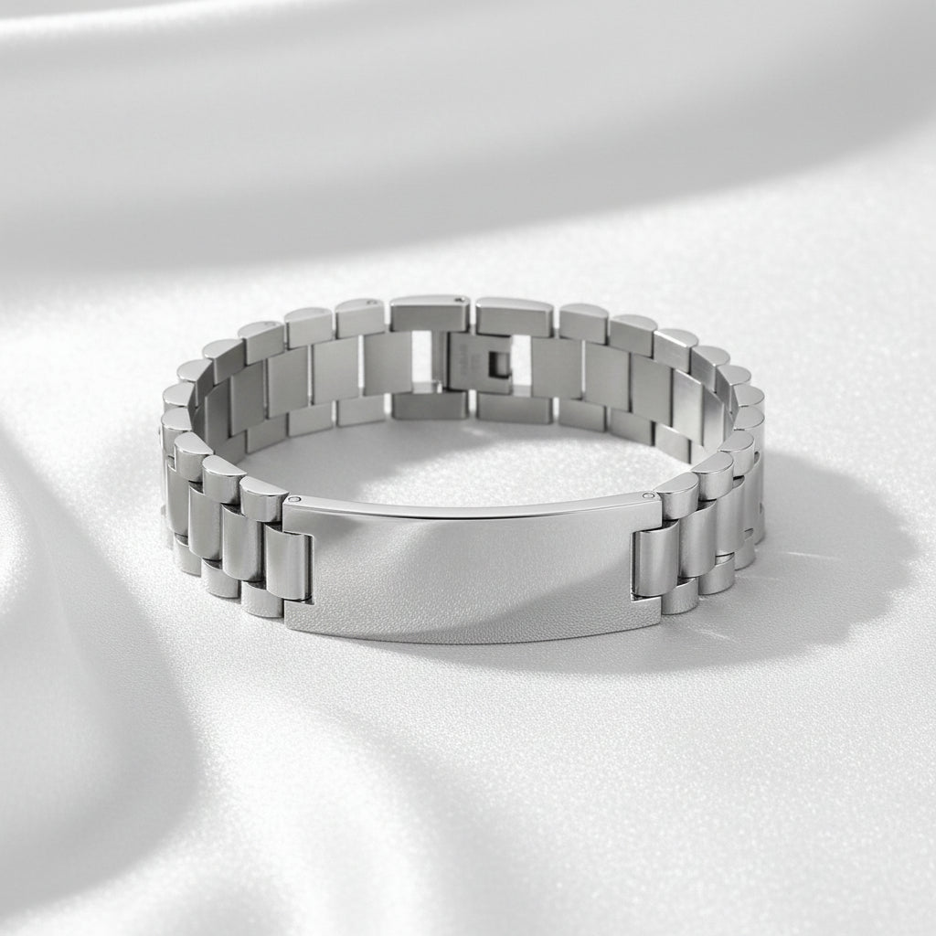 Brazalete de Acero Inoxidable Personalizado Masculino