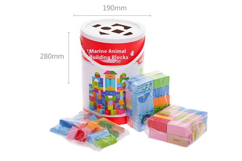 Bloques de Construcción Educativos “Ocean 100” – Juguete Montessori de Madera