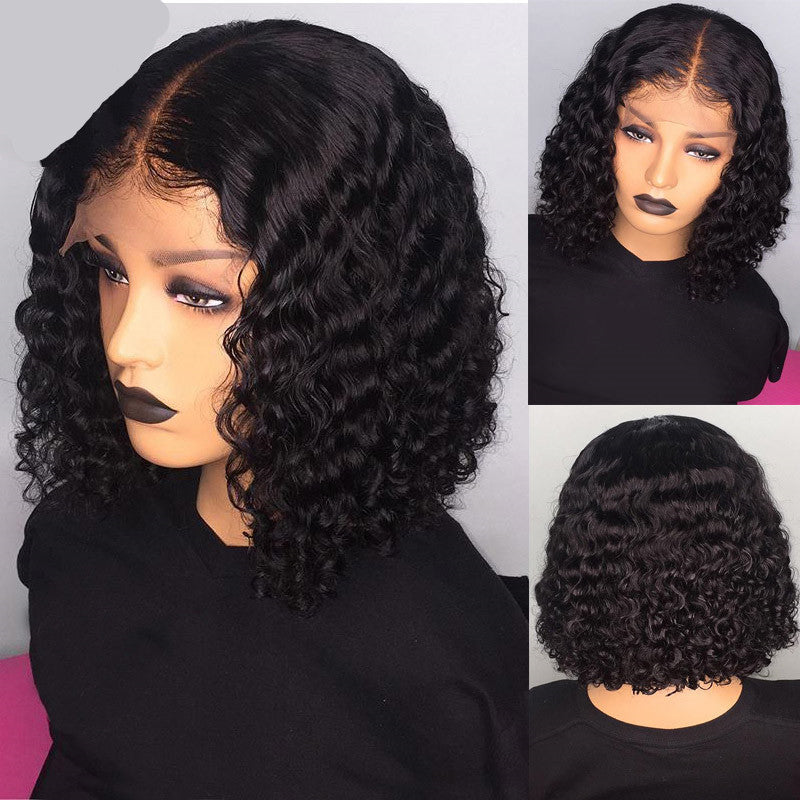 Peluca bob con ondas de agua de cabello humano 100 % natural