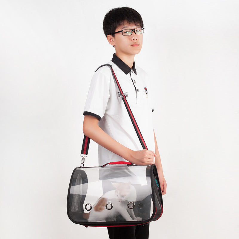 Bolsa de transporte transparente para mascotas – Diseño rígido y ventilado