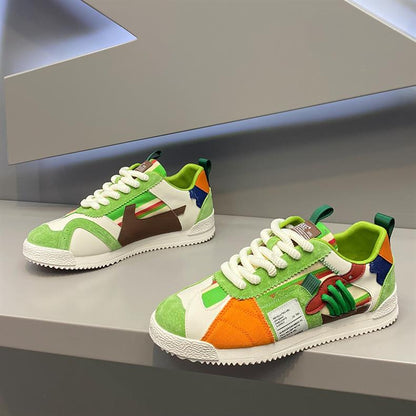 Zapatillas casuales unisex — Diseño transpirable con costuras visibles y suela blanda