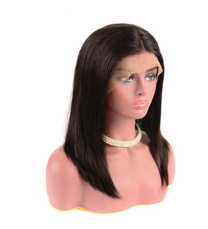Peluca lisa de cabello humano con encaje frontal 13×4 brasileña