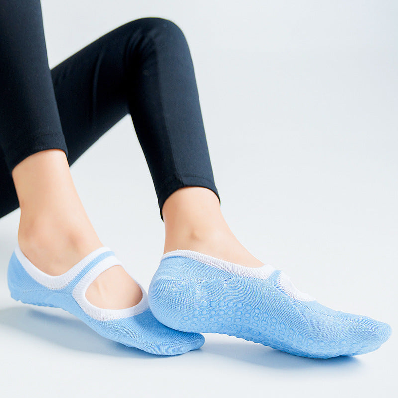 Calcetines Antideslizantes Deportivos Abiertos por Detrás para Yoga y Gimnasio