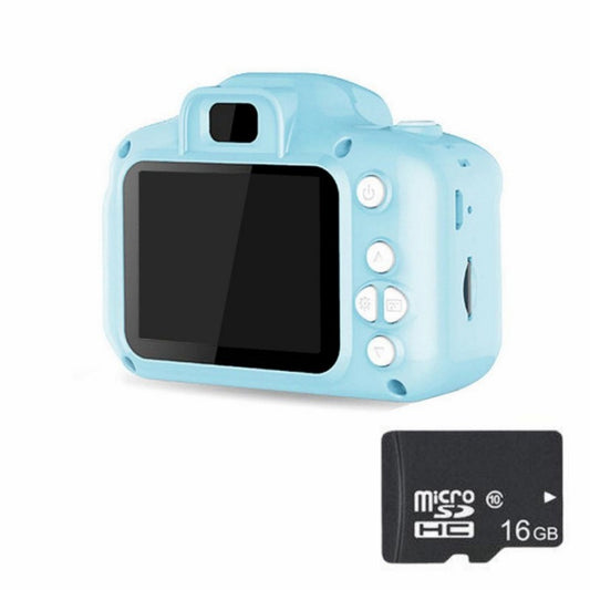 Cámara digital infantil impermeable con pantalla LCD de 2.3 pulgadas, 800 W píxeles y diseño resistente a golpes para fotos y vídeos.