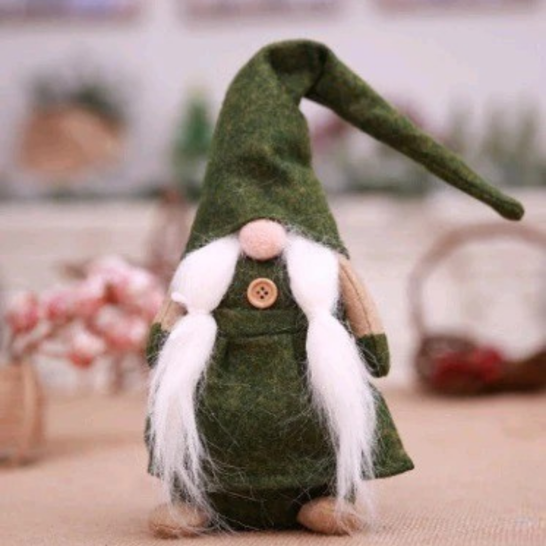 Muñeco decorativo navideño estilo nórdico de tela con base de gravedad y barba esponjosa para interiores