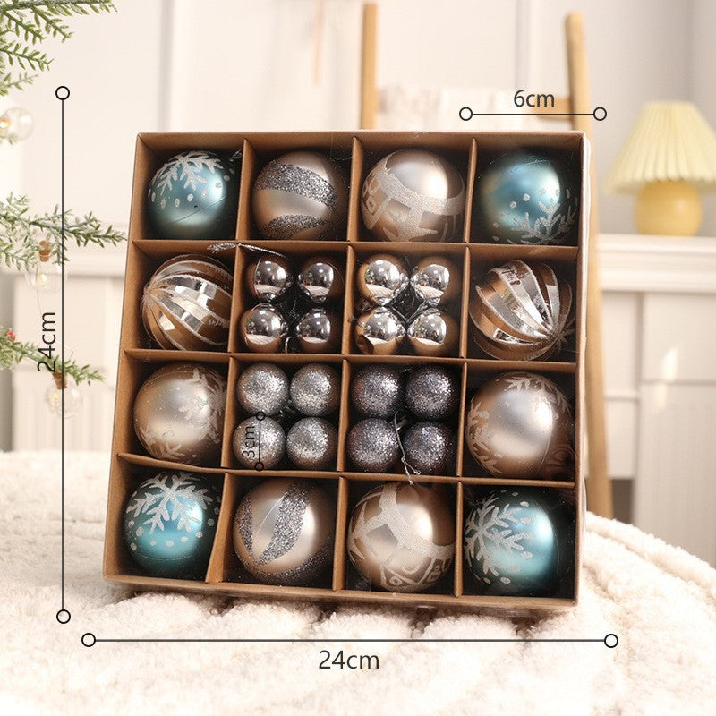 Set de bolas navideñas de plástico PC en varios tamaños y combinaciones de colores para decoración de árbol