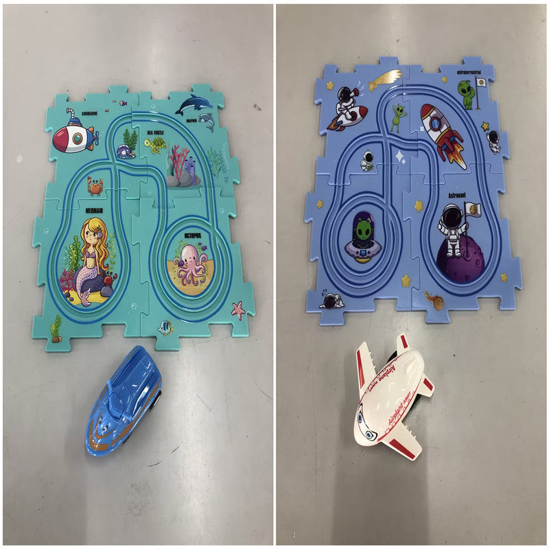 Pista Eléctrica de Puzzle para Niños – Coche Automático DIY Creativo