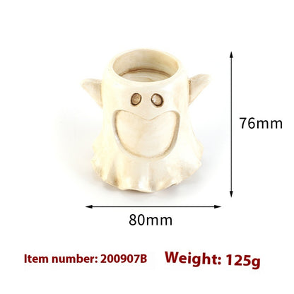 Candelabro Calabaza de Halloween – Decoración de Resina Artesanal