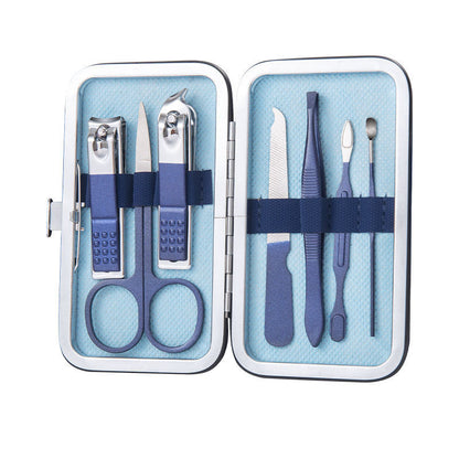 Set Profesional de Manicura y Pedicura en Acero Inoxidable con Estuche de Cuero