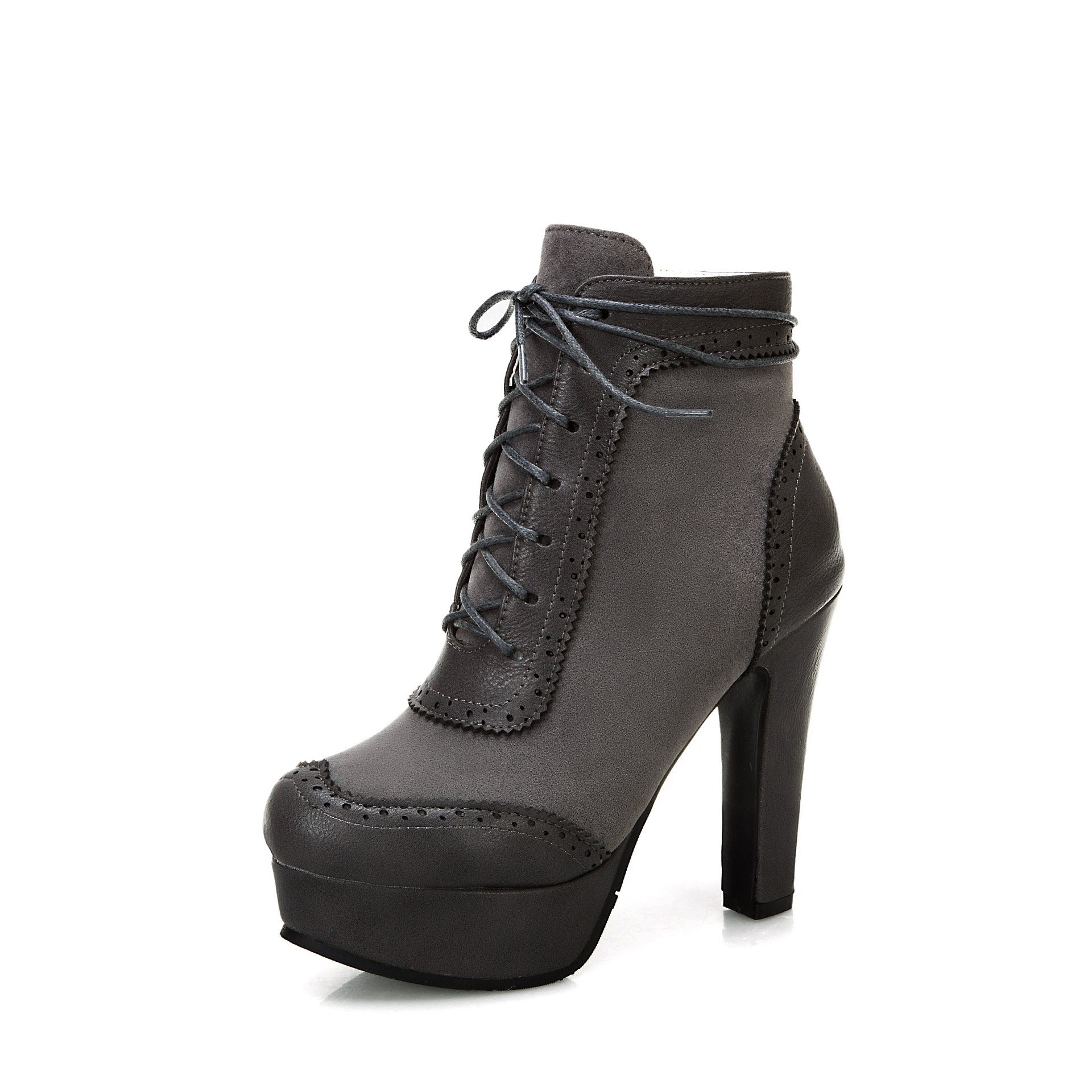 Botas Martin de PU con Tacón Ultra Alto y Punta Redonda para Mujer