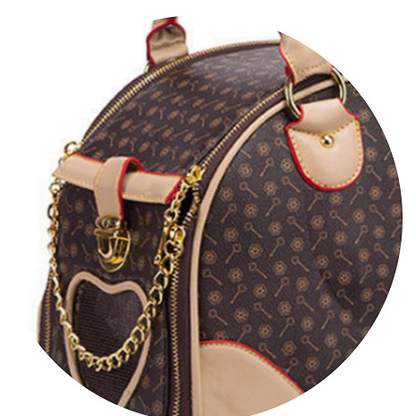 Bolso de viaje para mascotas – Material PU sintético, ligero y elegante para perros y gatos pequeños