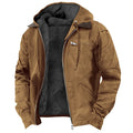 Abrigo de invierno con capucha para hombre – chaqueta cálida con cremallera y bolsillos