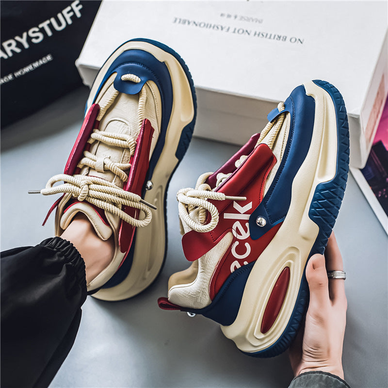 Zapatillas deportivas impermeables para hombre — Estilo “Dad Shoes” con plataforma y diseño casual
