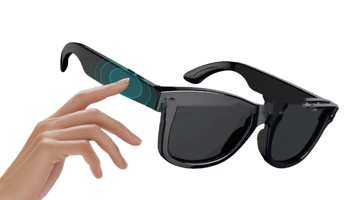 gafas de sol inteligentes de TR90 con cámara y micrófono integrados para grabación y llamadas manos libres