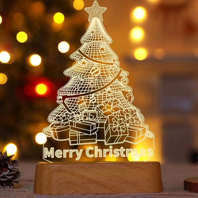 lámpara LED 3D acrílica de luz cálida con diseño tridimensional para decoración interior segura y de bajo consumo