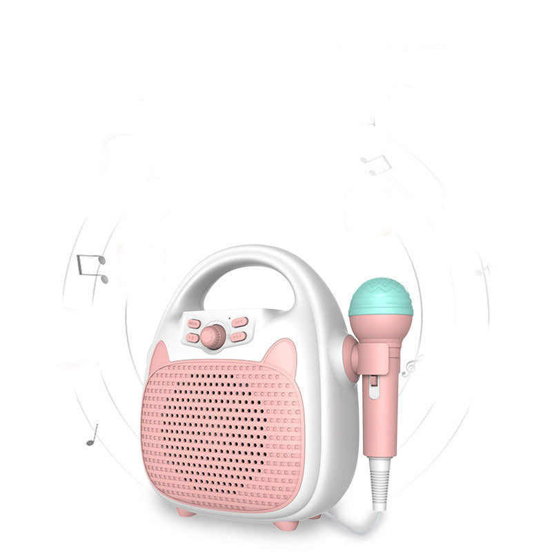 Máquina de Karaoke Infantil Bluetooth – Altavoz Portátil con Micrófono y Luces LED