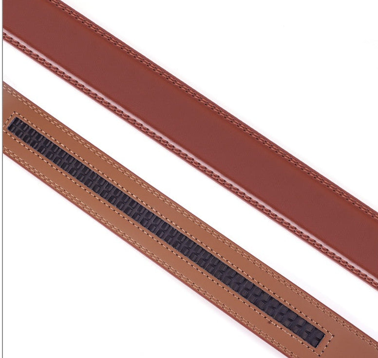 Cinturón de cuero genuino con hebilla automática “M” – estilo elegante para hombre