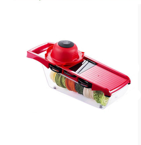 Cortador de verduras multifuncional 6 en 1 con rallador y recipiente