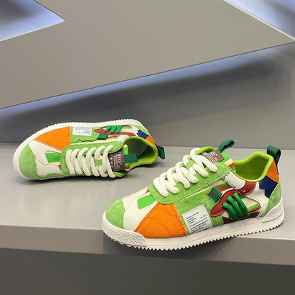 Zapatillas casuales unisex — Diseño transpirable con costuras visibles y suela blanda