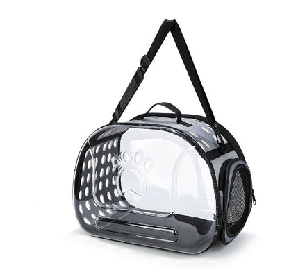 Mochila transparente para gatos – Diseño moderno en EVA + cuero PU con ventilación óptima