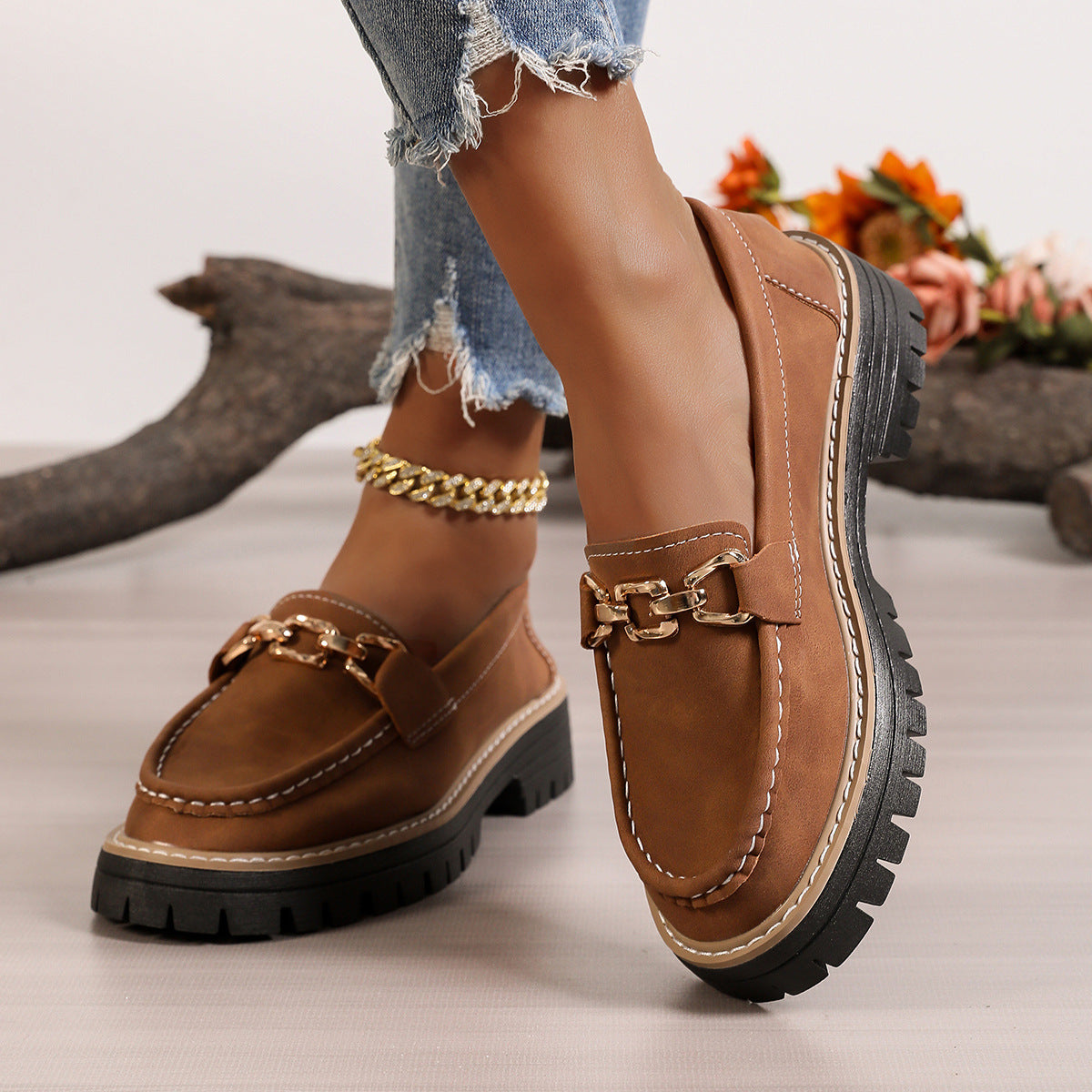 Mocasines de Plataforma Baja para Mujer en Tallas Grandes